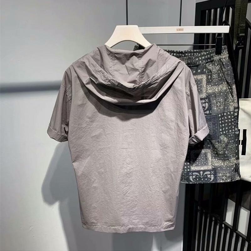 Áo Sơ Mi Nam Ngắn Tay Có Mũ Thời Trang Hàn