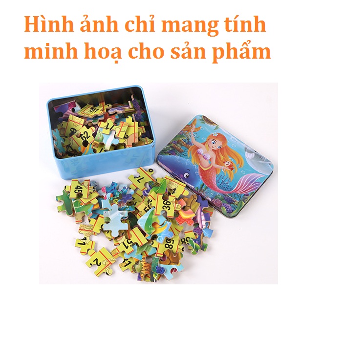 Tranh ghép hình 100 mảnh cho bé phát triển trí tuệ có hộp đựng