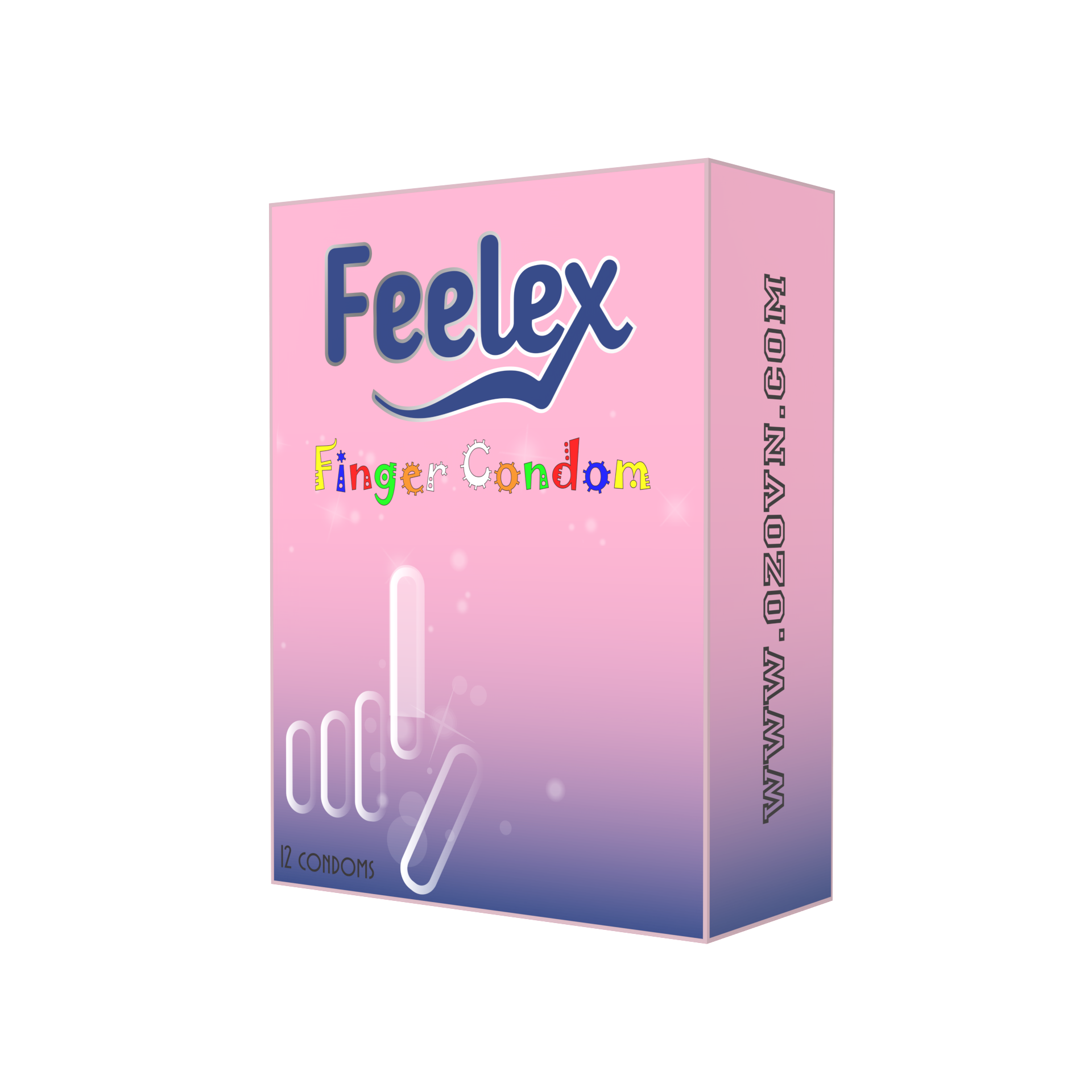 Bao cao su ngón tay Feelex Finger Condom siêu dai, nhiều gel bôi trơn, hộp 12 pcs