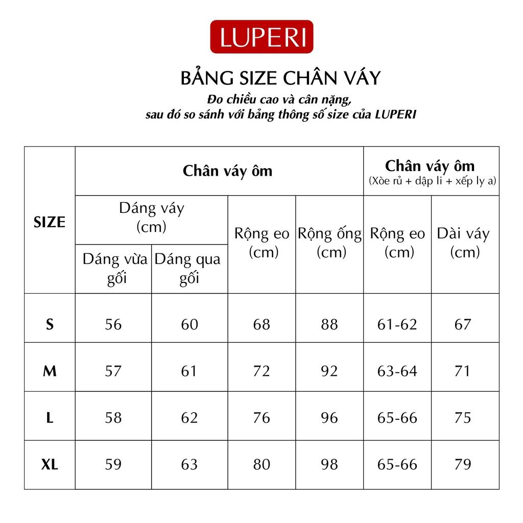 Chân Váy Nữ Công Sở LUPERI LFCV5109 Dáng Chữ A Thiết Kế Dải Cúc Tinh Tế, Vải Cotton Nhập Khẩu Nhẹ Mát, Không Nhăn