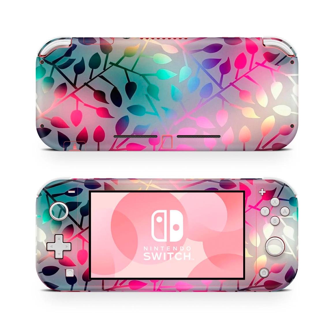Skin decal dán Nintendo Switch Lite mẫu hoa lá (dễ dán, đã cắt sẵn)
