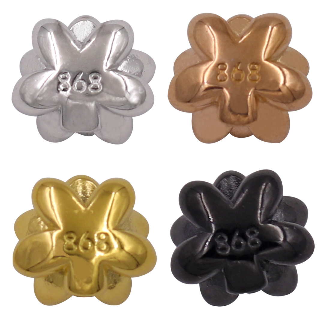 Vòng chuỗi đeo tay đá thạch anh xanh dương mờ 12 ly charm hoa sen inox, vòng chuỗi phong thuỷ, bông sen inox, vòng chuỗi hạt, vòng chuỗi tay charm bông sen inox