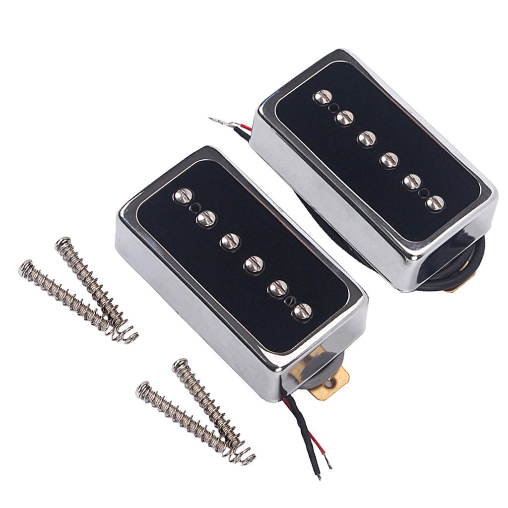 Sunnimix 2 Miếng Nhựa Dẻo Alnico 5 Soapbar Bán Cho Đàn Guitar Điện Thay Thế Phần Cổ/Cầu Đen