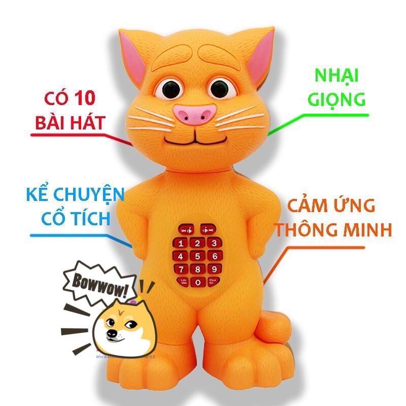 Đồ Chơi Mèo Kể Chuyện Ghi Âm Lại Giọng Nói Giúp Bé Học Nói Nhanh Hàng Việt Nam, Có Phím Bấm Tiện Lợi Cho Bé