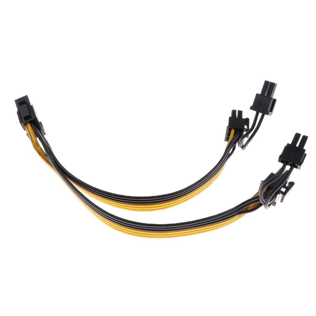 CPU 8-pin Female to Dual PCI-E 8p Male Power Cable for Graphics Card