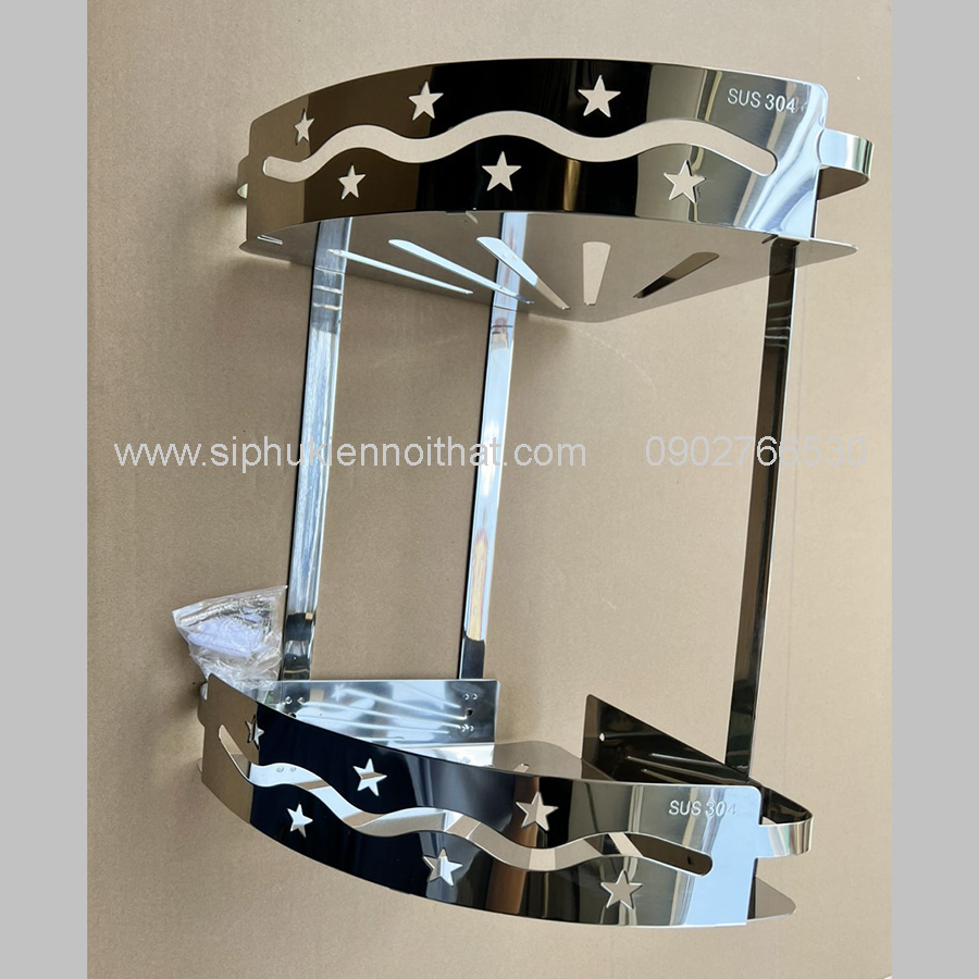 Kệ Góc Nhà Tắm 2 Tầng Inox 304