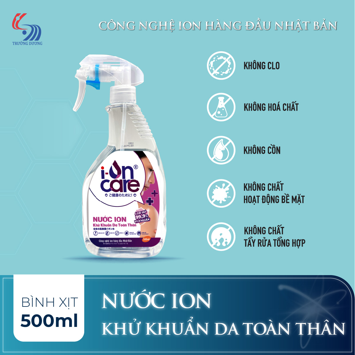 Nước ION khử khuẩn da toàn thân I-ONCARE