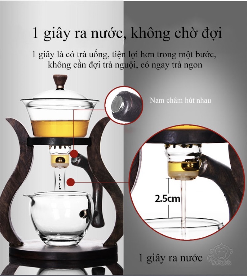 Bộ uống Trà BOROSILICATE 3-B5-L3-4434