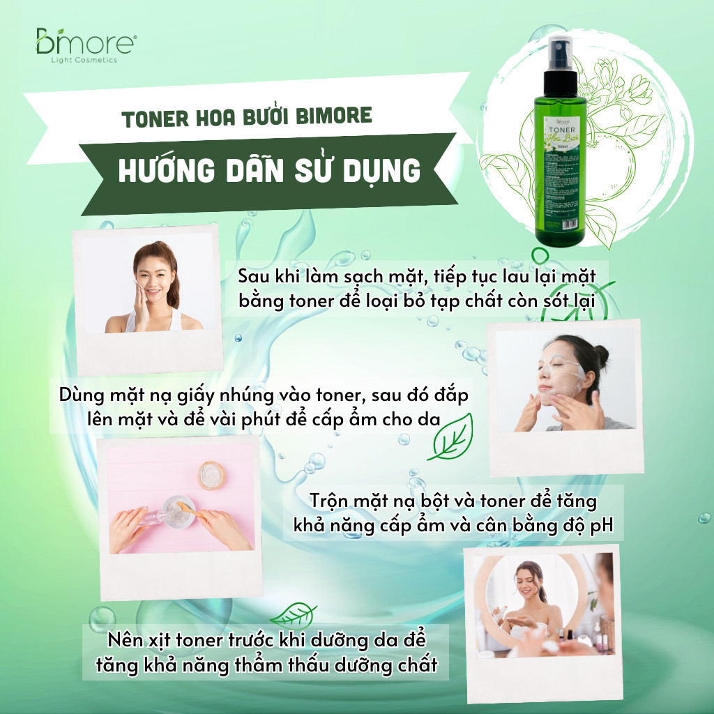 Toner hoa bưởi Bimore cấp ẩm dưỡng da se khít lỗ chân lông_chai 150ml