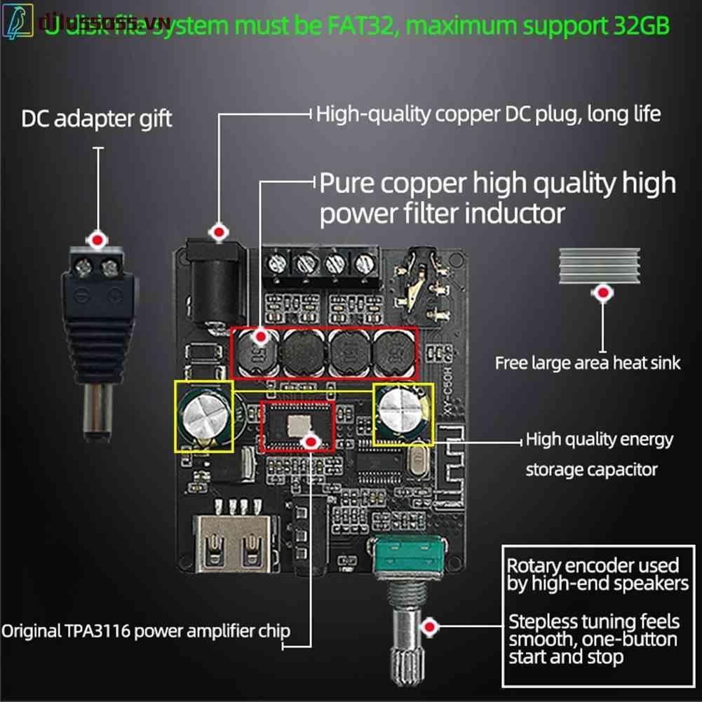Bảng Mạch Khuếch Đại Âm Thanh Kỹ Thuật Số Không Dây XY-C50H 50Wx2 APP