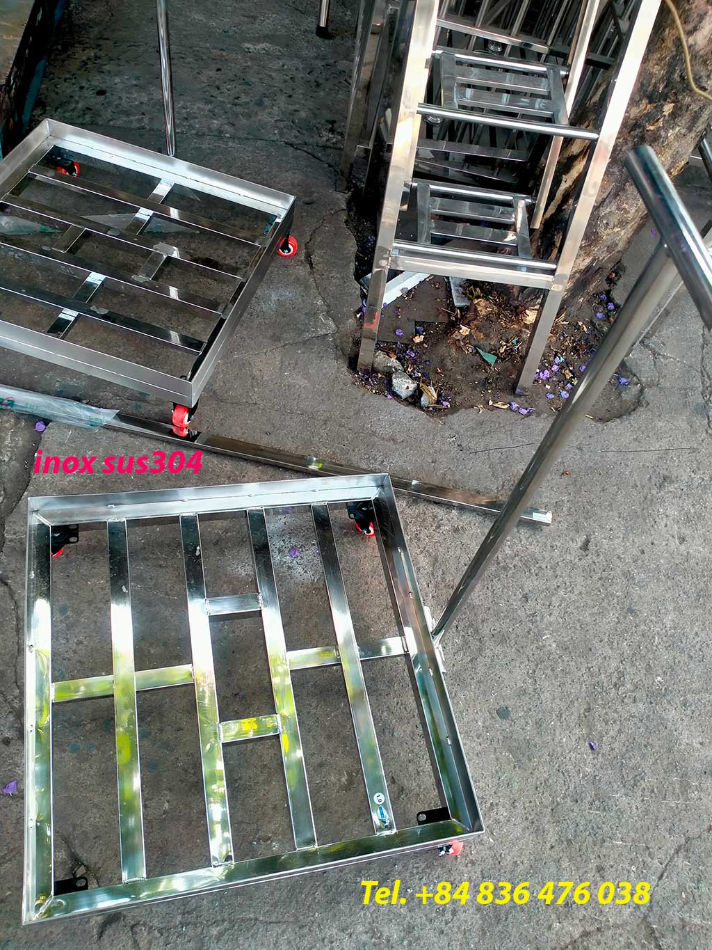 Xe kéo đẩy hàng bằng inox 304 cao cấp - Hoàn ngay 200% nếu bị gỉ sét