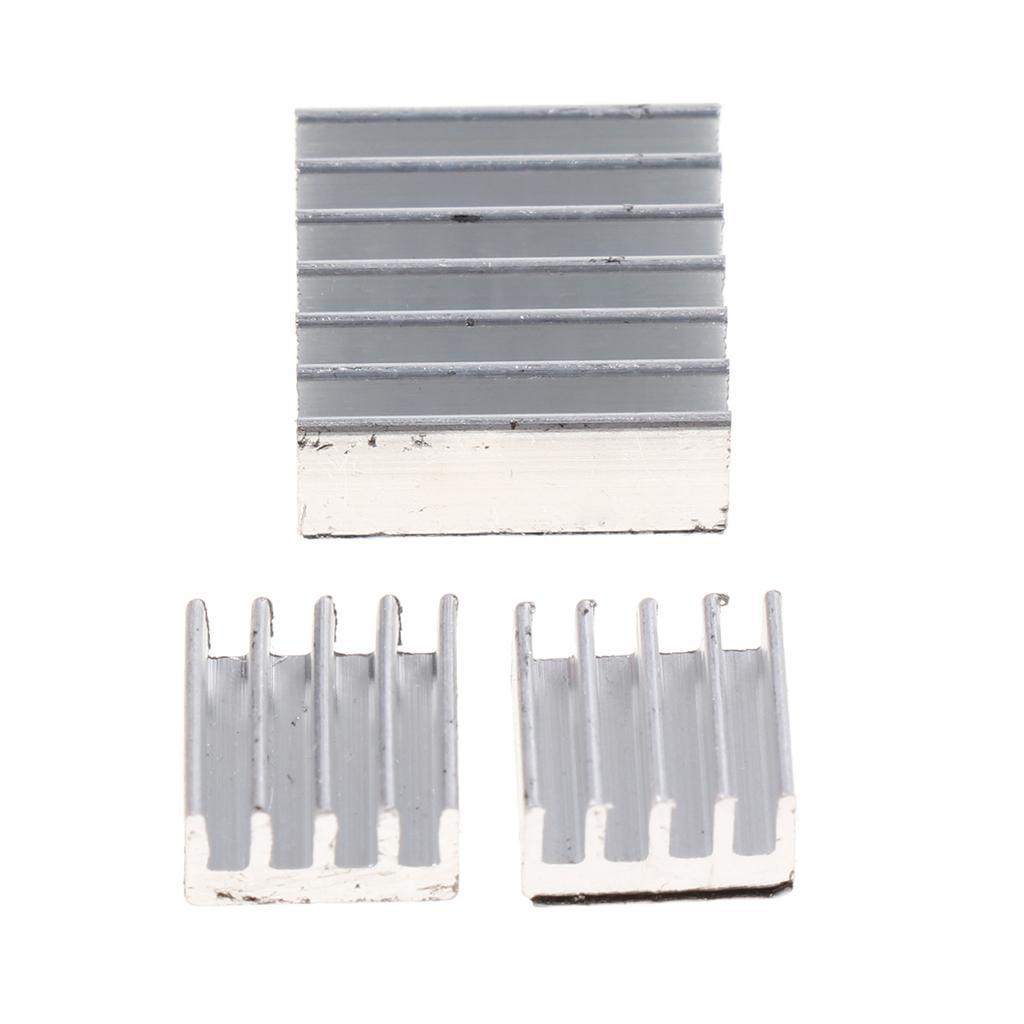 3Pcs Heat Sink 14*14*5mm/ 8*8*5mm Aluminum Heatsink Radiator+Copper Heatsink