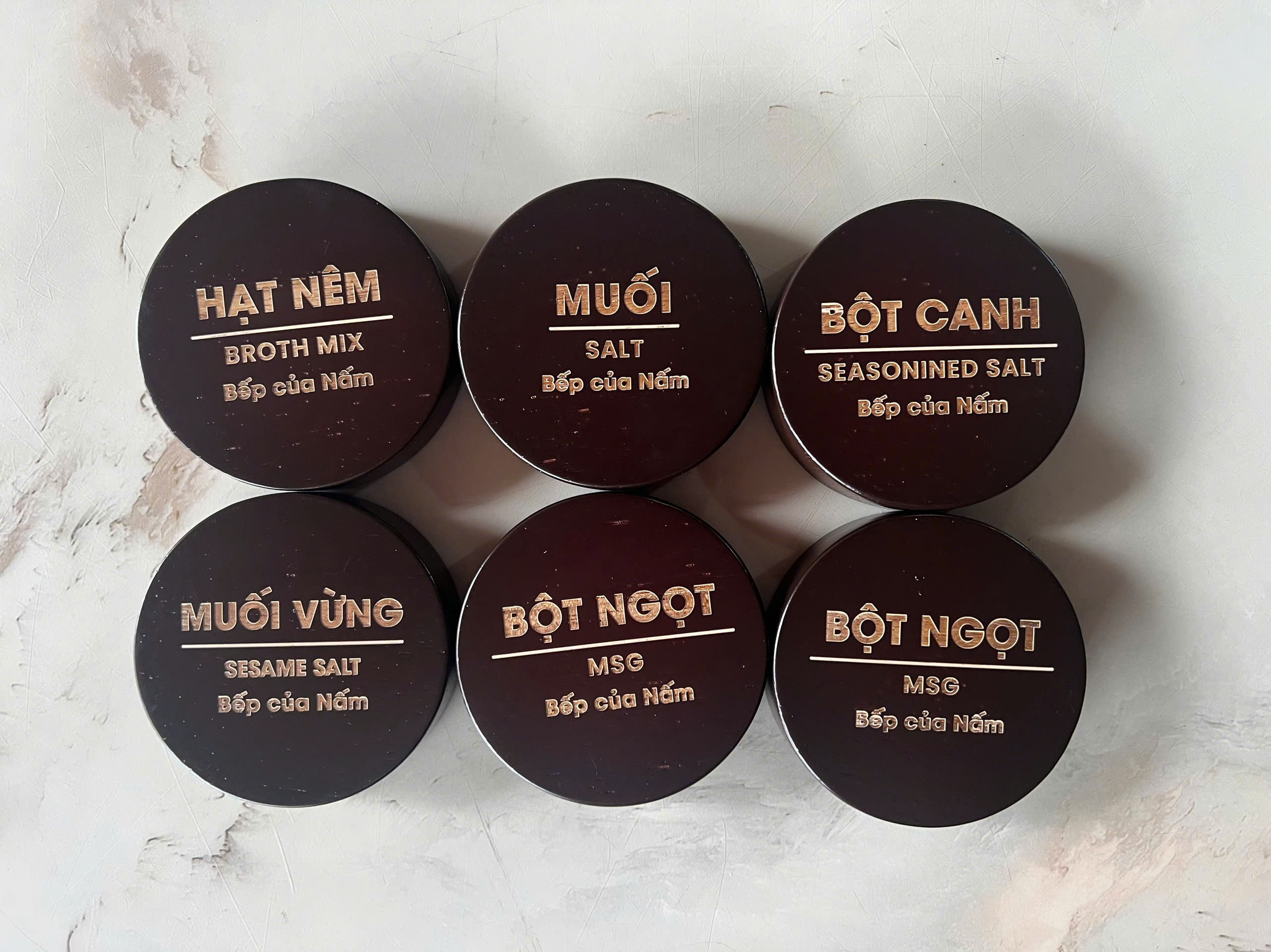 Combo 6 Hũ Thủy Tinh Vuông - Tròn - Lục Giác Đựng Gia Vị - Gửi Mẫu Thiết Kế Khắc Theo Yêu Cầu