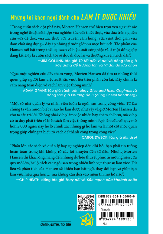 Sách Làm ít được nhiều: Bài học từ những người làm việc hiệu quả nhất