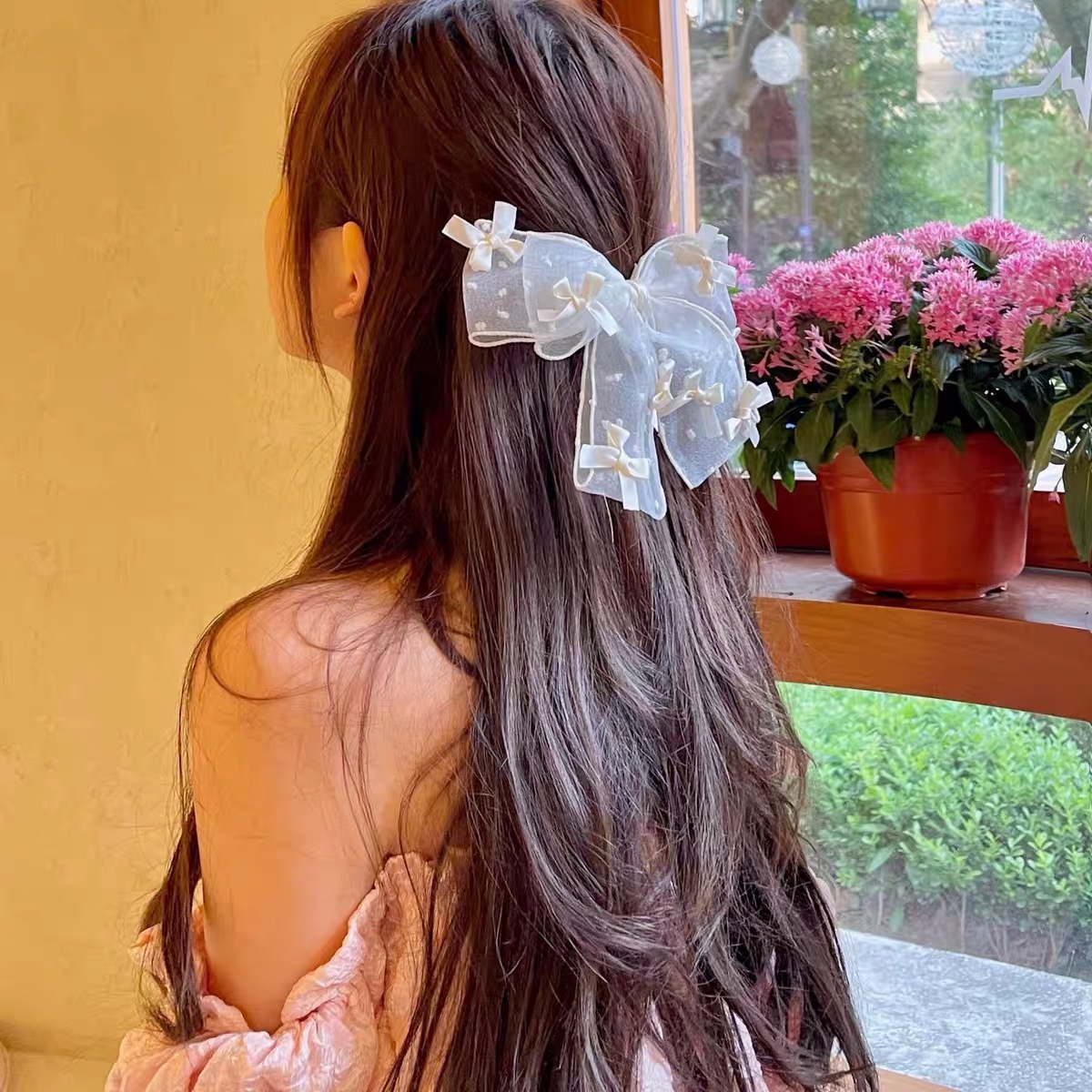 Kẹp tóc nơ tiểu thư - kẹp tóc nơ ren ullzang hàn quốc mẫu mới hot hit