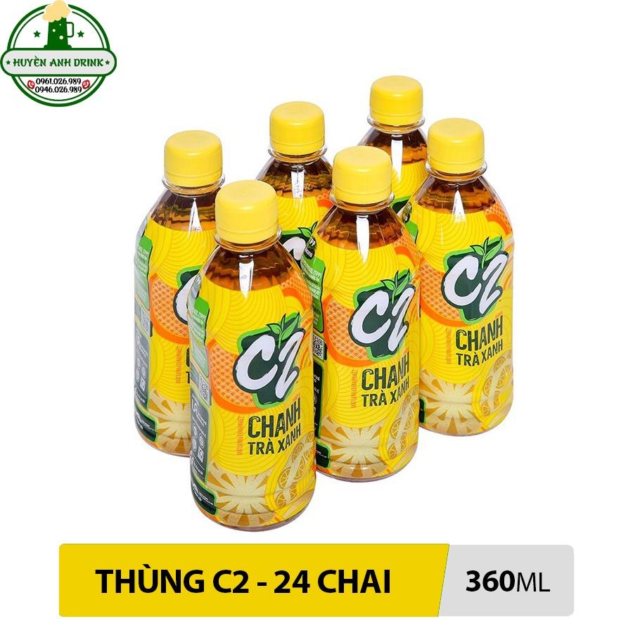 Thùng Trà Xanh C2 360ml - Thùng 24 Chai - Hương Chanh và Táo