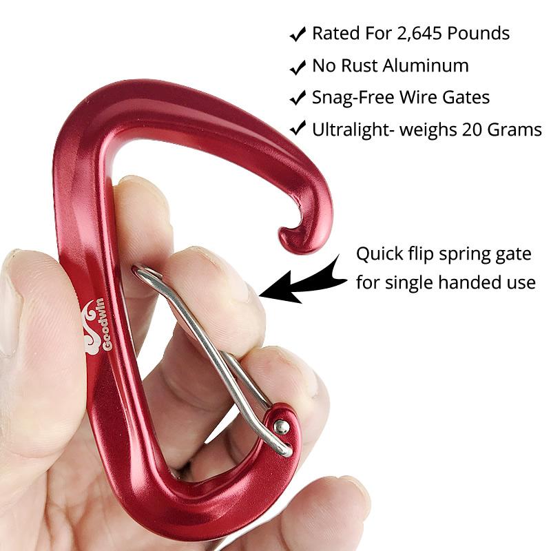 4 Cái/bộ 12KN Leo Thùng Đựng Đồ Co Giãn Dày Loại D Kẹp Móc Khóa Hợp Kim Nhôm Cho Võng Cắm Trại