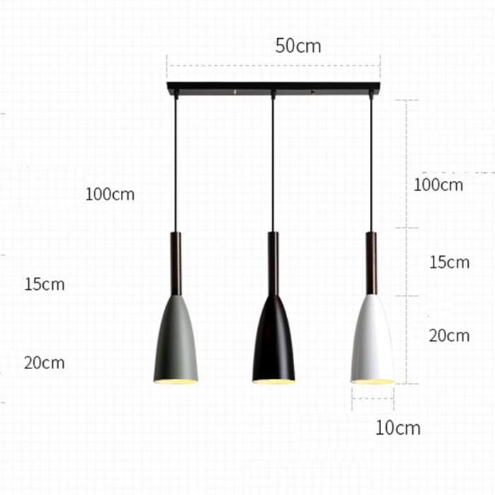 Đèn thả bàn ăn cao cấp 3 bóng sơn tĩnh điện YAHINO tặng kèm bóng LED chuyên dụng