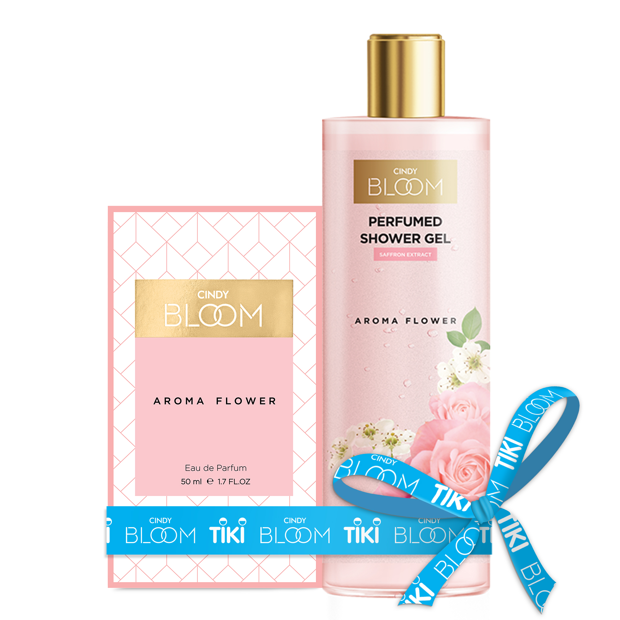 Bộ Nước Hoa Cindy Bloom 50ml &amp; Sữa Tắm Nước Hoa 270g Aroma Flower - Ngọt Ngào