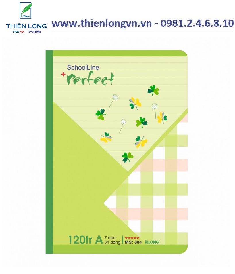 Lốc 5 quyển vở kẻ ngang Perfect - 120 trang; Klong 884