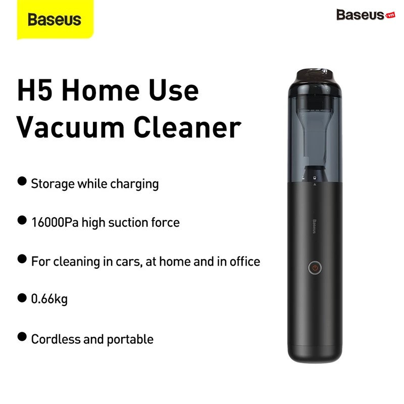 Máy hút bụi Mini cầm tay Baseus H5 Home/Car Use Vacuum Cleaner - hàng chính hãng