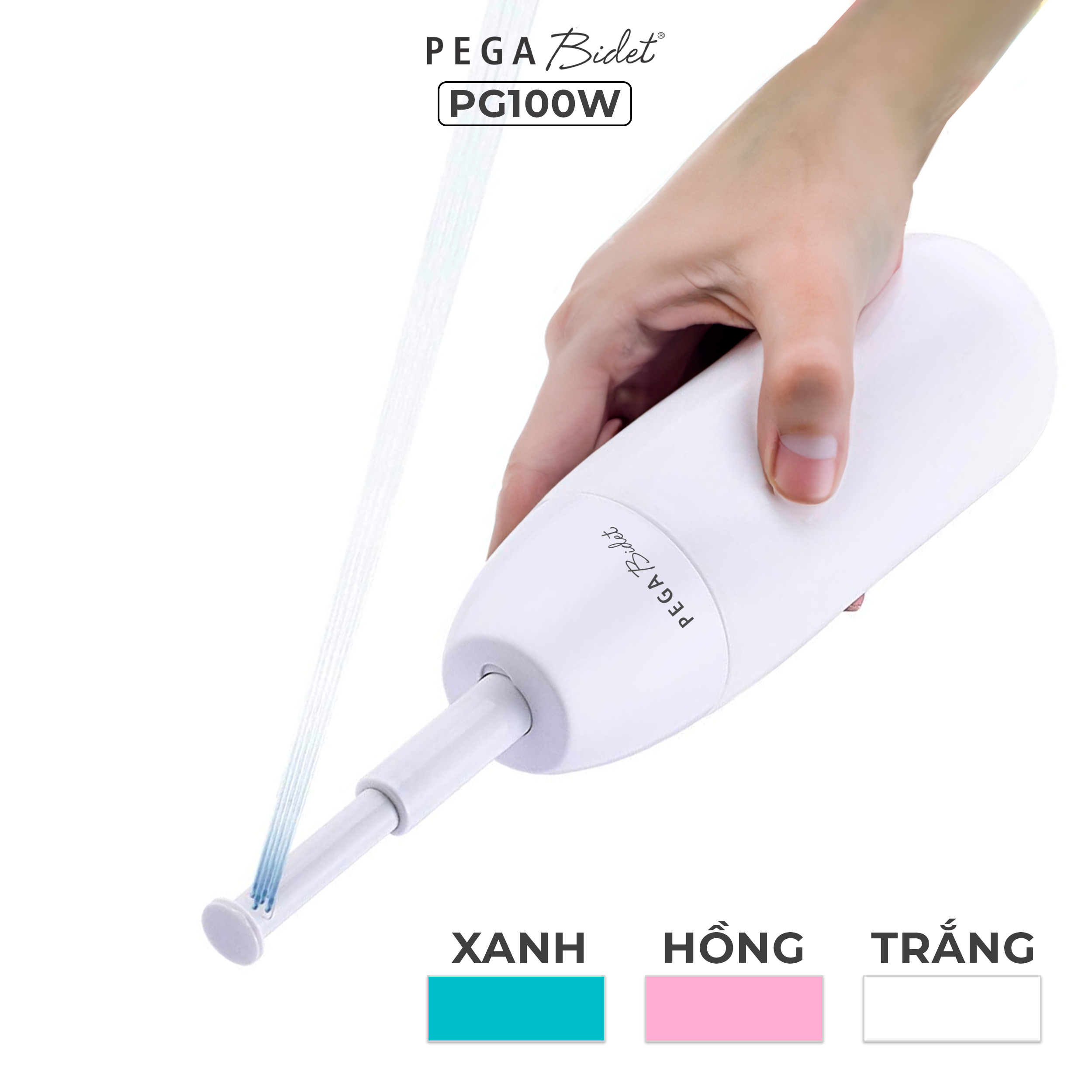 Bình xịt vệ sinh, Vòi rửa vệ sinh cầm tay PEGA Bidet P100 400ml, dành cho rửa vệ sinh em bé, người già, người đi du lịch