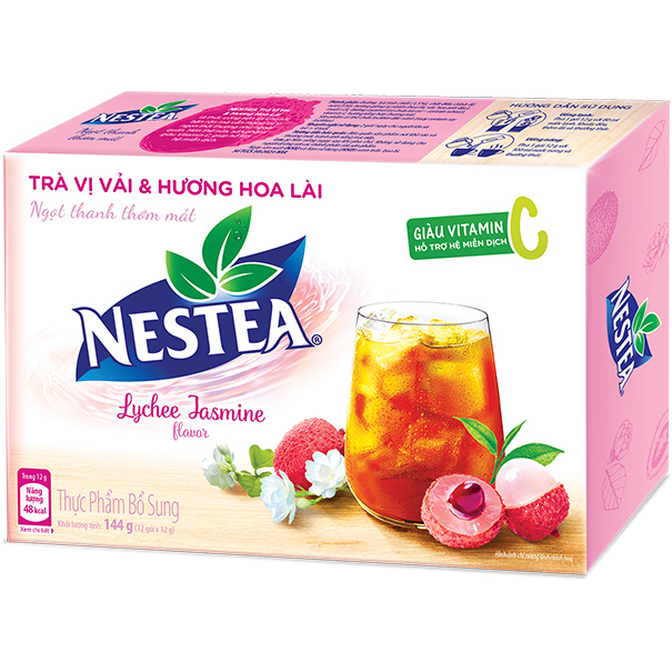 Trà NESTEA vị Vải &amp; Hương Hoa Lài (Hộp 12 gói x 12g)