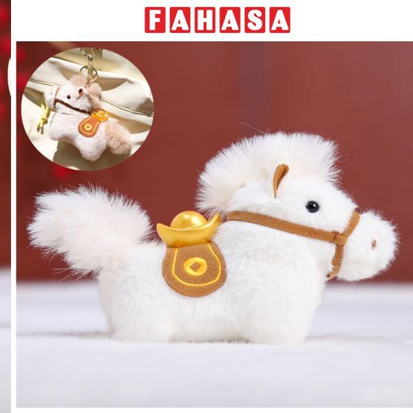 Móc Khóa Thú Bông Ngựa - Mã Đáo Thành Công - Tết Bính Ngọ 2026 - XM02 - Màu Trắng