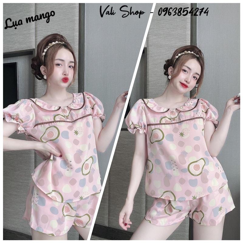 Đồ ngủ mặc nhà lụa mango hoạ tiết freesize 42-57kg
