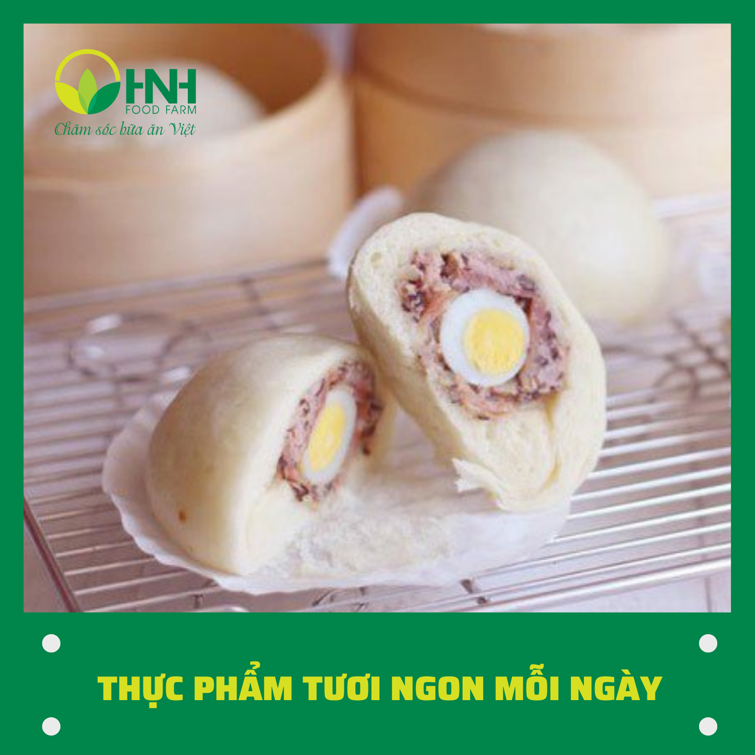 05 túi Bánh bao 1 trứng - HNH Food Farm