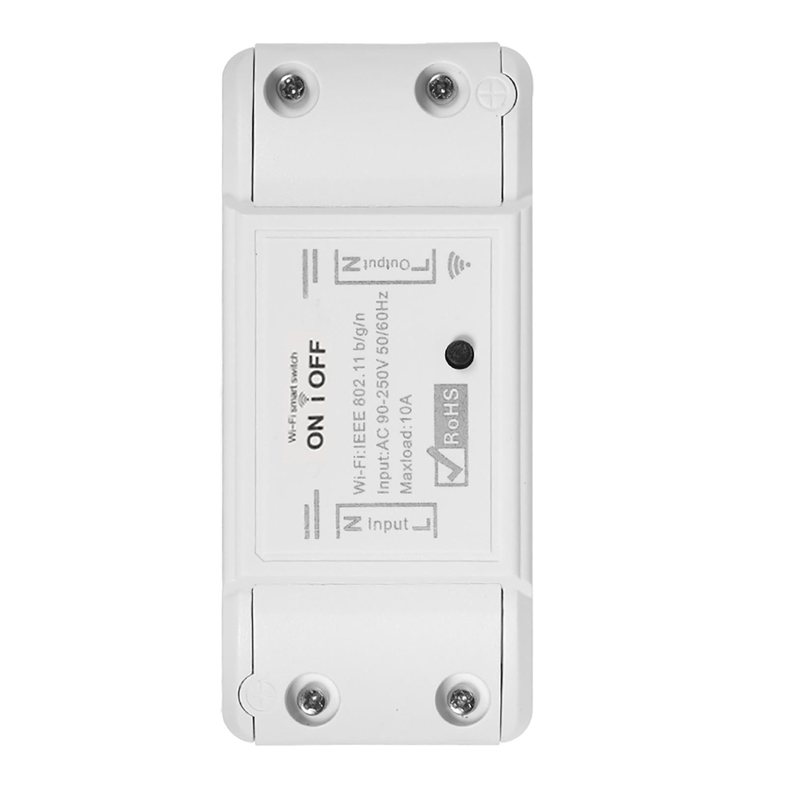 Tuya WiFi Smart Switch 10A/2200W Wireless Remote Switch Timer APP Control Universal Smart Home Automation Module Voice Control Compatible with Amazon Alexa and for Google Home for Electric Appliances