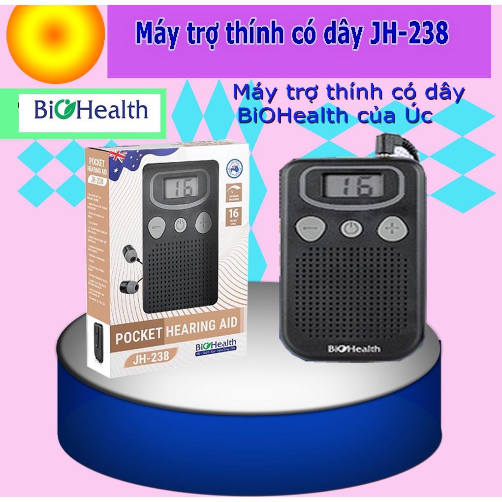 BẢO HÀNH 1 NĂM - MÁY TRỢ THÍNH Bỏ Túi Có Dây Biohealth JH-238 - Máy Điếc, Tai Nghe Trợ Thính Cho Người Già