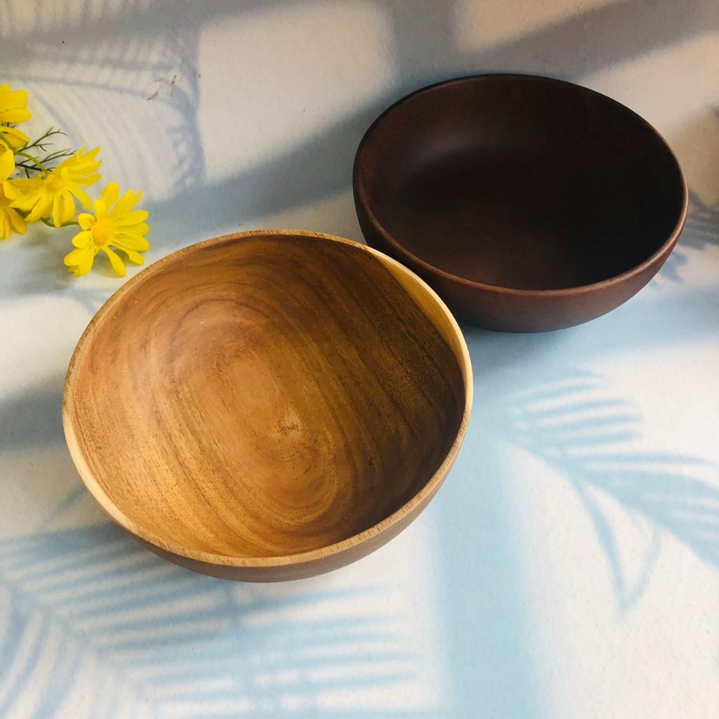 Bát/Tô Gỗ Keo Tự Nhiên 20x7 cm, Bát Đựng Salad, Soup, Cháo Tiện Lơi, Phụ Kiện Nhà Hàng, Khách Sạn, Resort Xinh Xắn