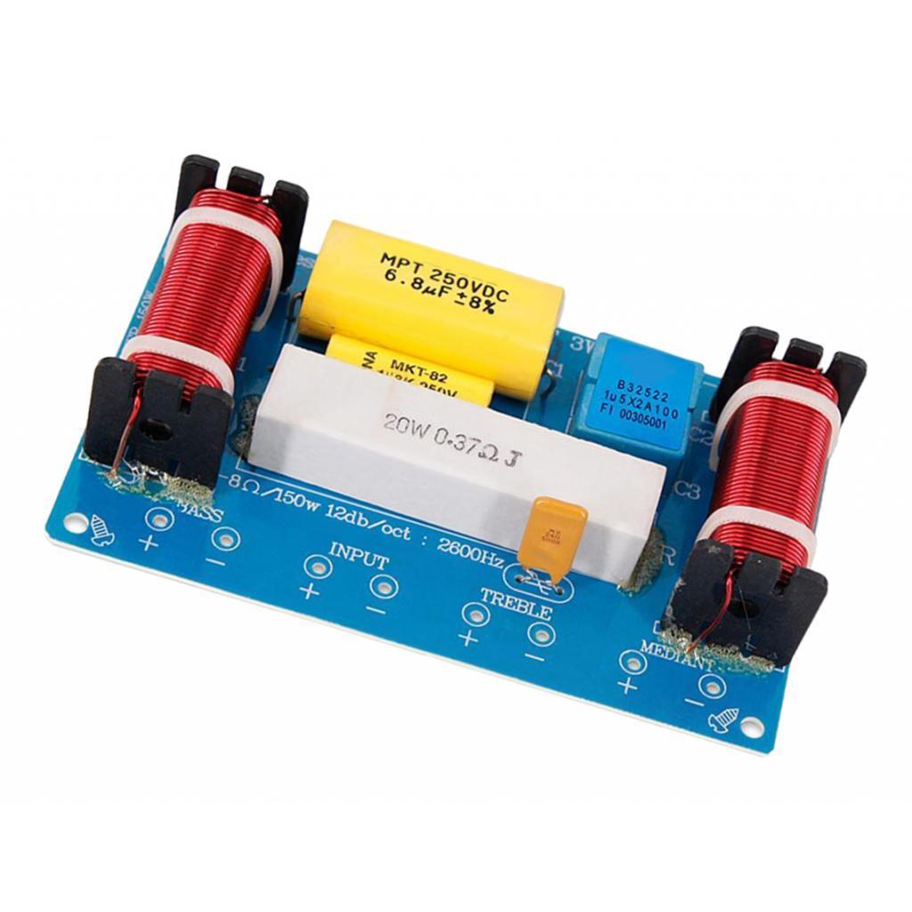 120W 3-Way 3-Unit Audio Speaker Crossover Frequency Divider Stage For 8inch