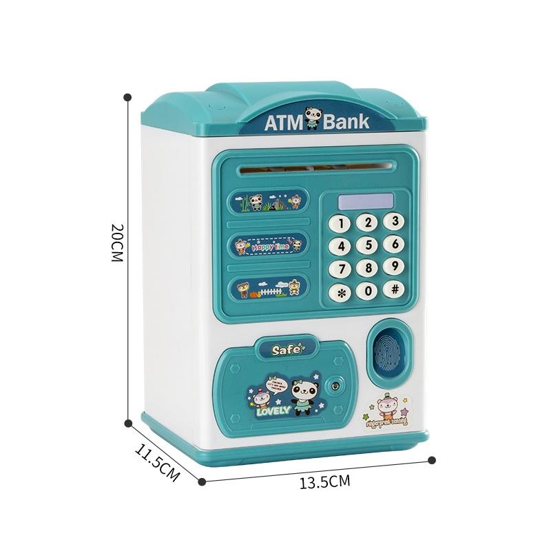 Két Sắt Đựng Tiền Cho Bé Đồ Chơi Thông Minh Mô Phỏng như trụ ATM rút tiền tự động bằng dấu vân tay