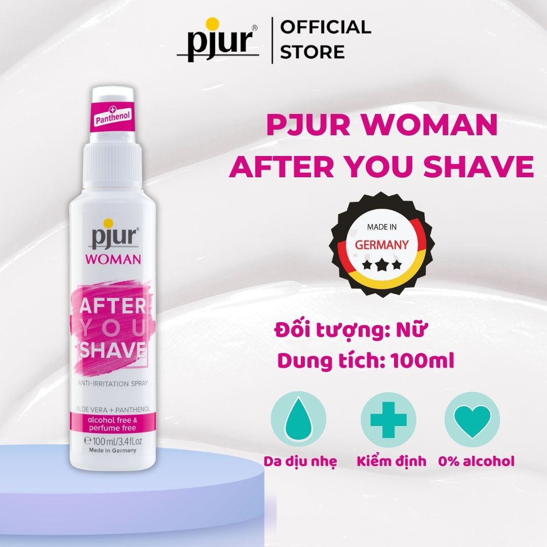 Kem dưỡng sau cạo lông Pjur Woman After You Shave 100ml chứa Pathenol có khả năng chống viêm, tái tạo mịn màng da