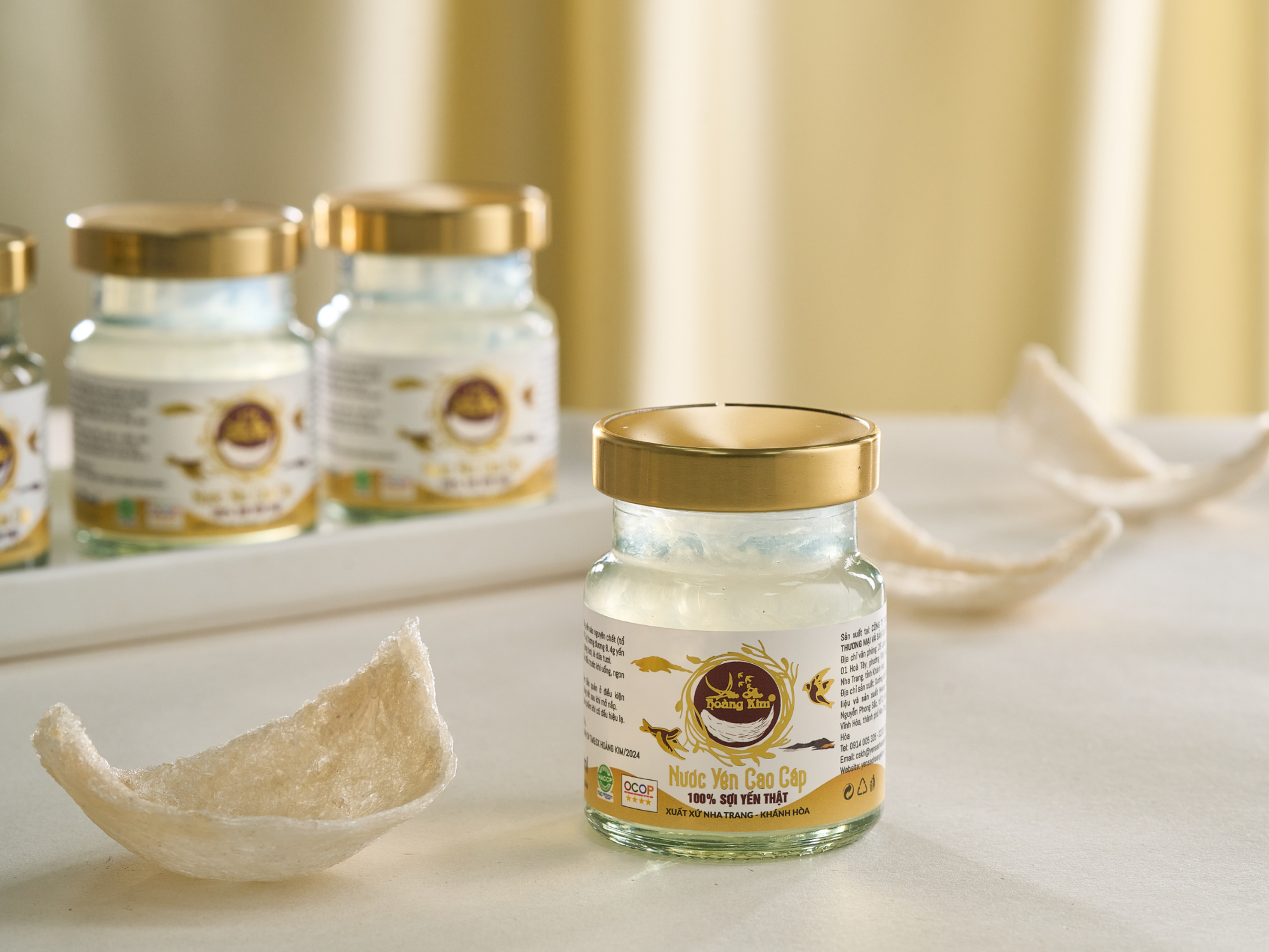 combo 10 hũ Nước yến cao cấp 1g yến khô nguyên chất chưng tiệt trùng Yến sào Hoàng Kim hộp 1 hũ x70ml