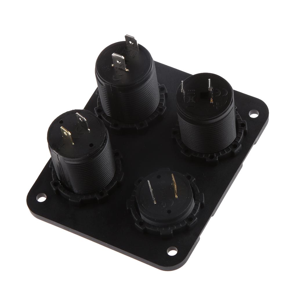 4 in 1 Car Dual USB Power Charger Cigarette Lighter Socket Voltmeter Switch