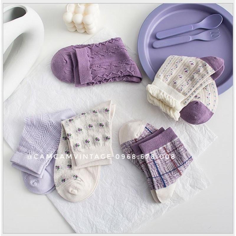Set Tất cao cổ nữ vớ cao cổ nam tất nữ cao cổ tiểu thư #lolita ulzzang #tím set tất quà tặng sinh nhật valentine