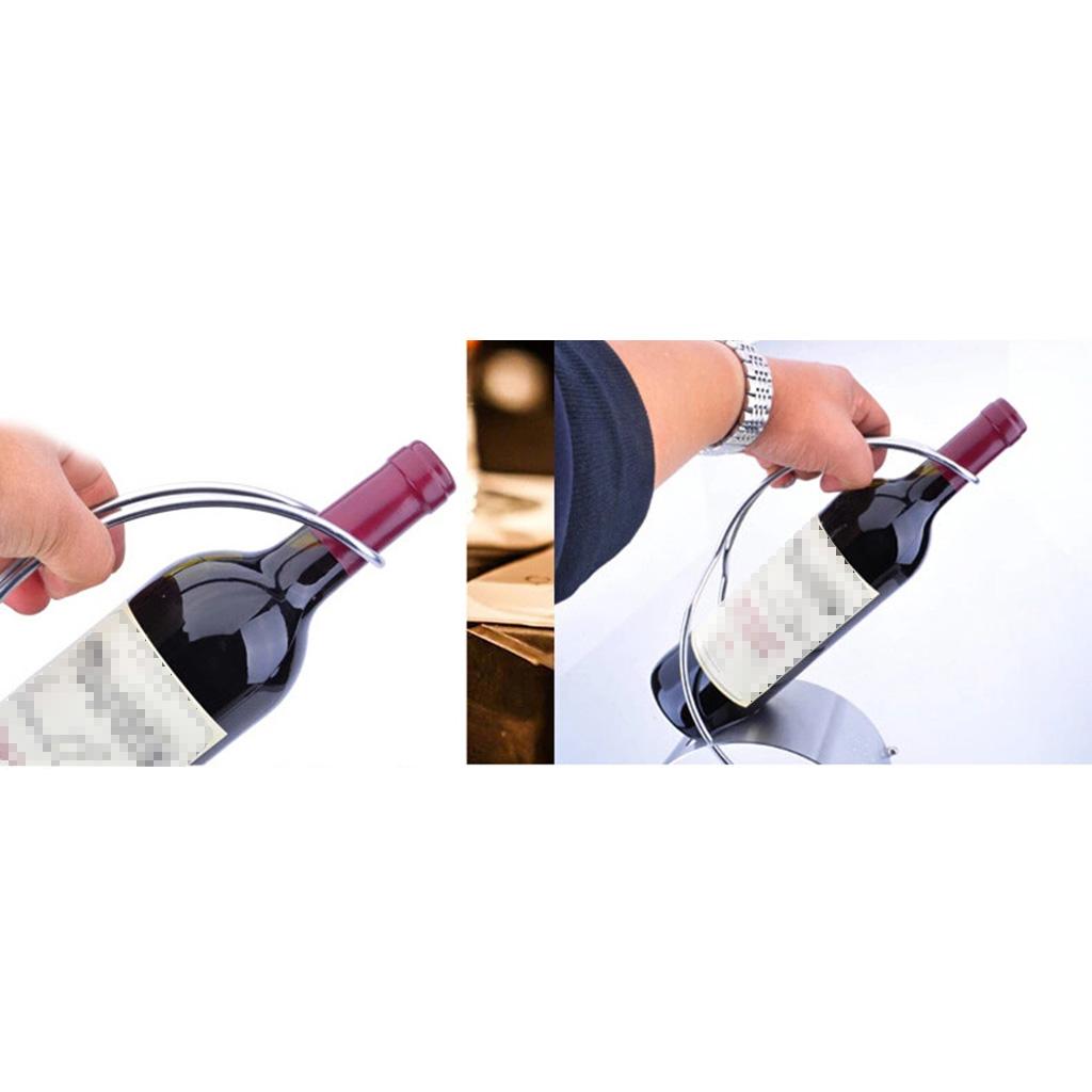 Stainless Steel Single Bottle Wine Rack Serving Wine Bottle Rack Display Stand for Home Decoration