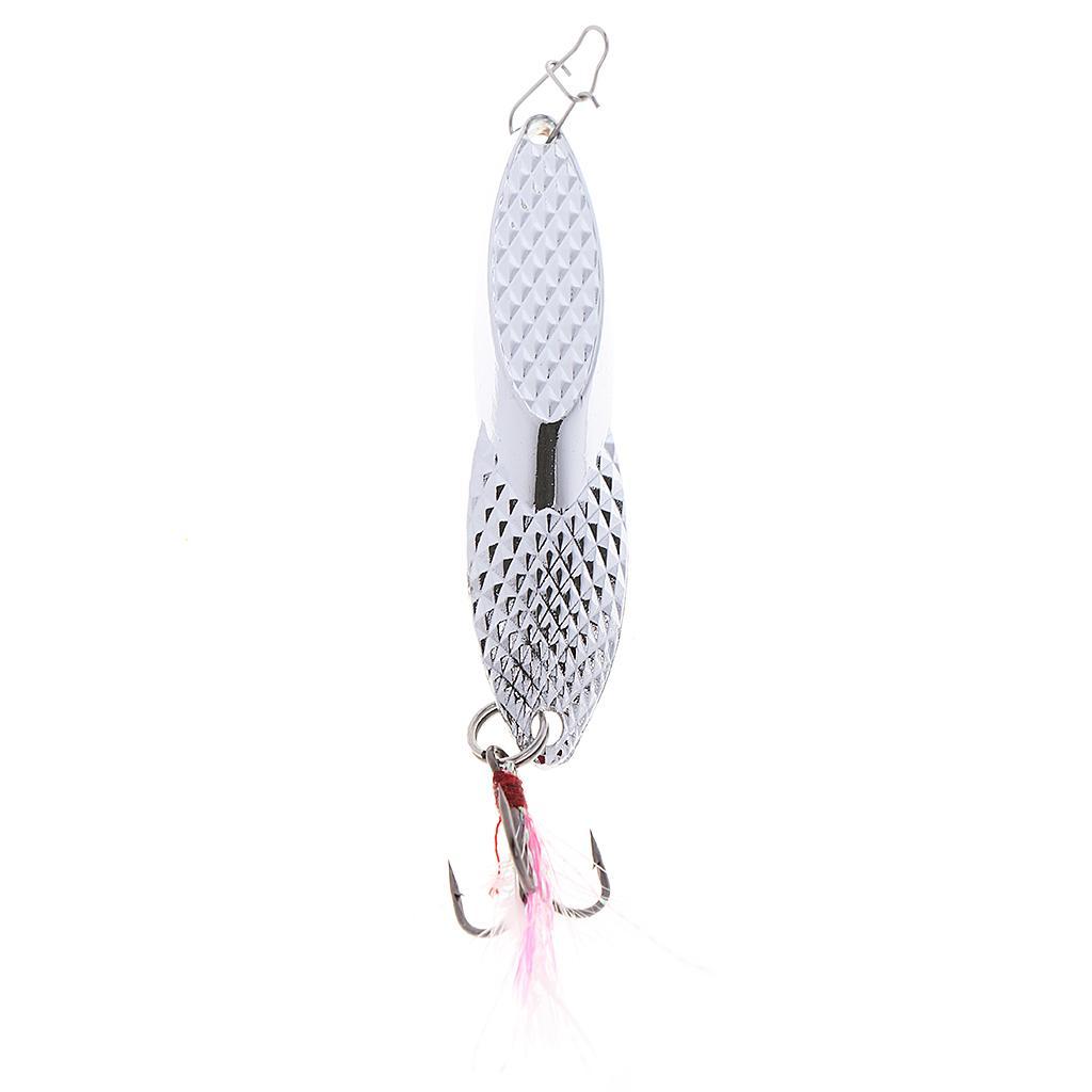 Fishing Spoon Lure Sequin Paillette Metal Hard Bait Hook Tackle