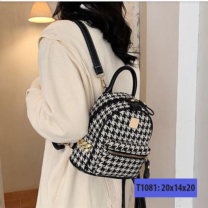 Balo mini nữ sọc kẻ thời trang cá tính