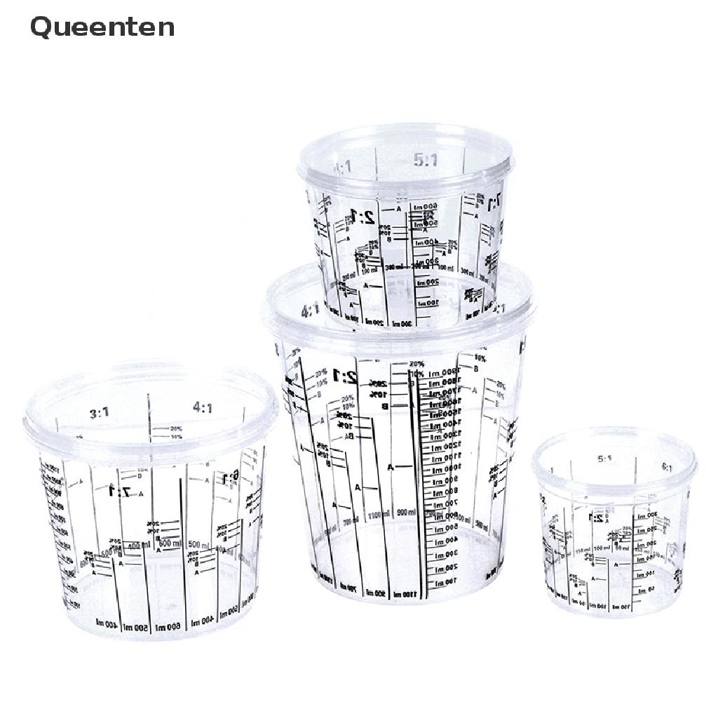 Queenten Plastic Paint Mixing Cup PP Hard Plastic Tune Paint Cup with Cover QT