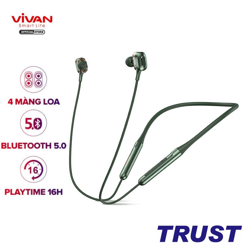 Tai Nghe Đeo Cổ Sport VIVAN Liberty-N100, Chống Nước IPX4, Bluetooth 5.0 - Hàng Chính Hãng