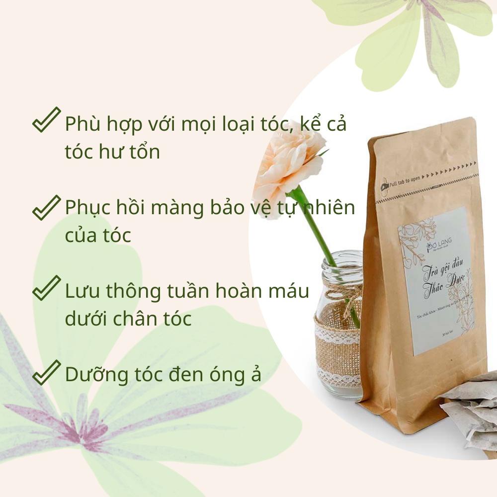 Trà gội đầu kích thích mọc tóc Thảo mộc Pơ Lang gói 30 túi lọc (Giảm rụng tóc, kích thích mọc tóc, dưỡng tóc mềm mượt)