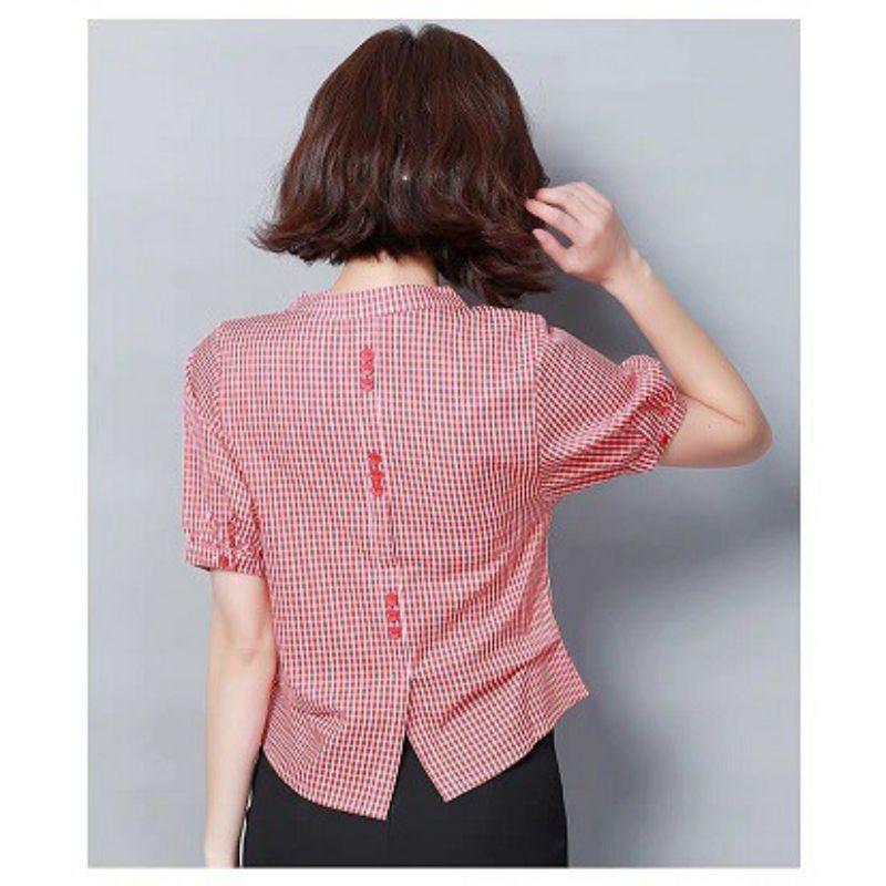 Áo Sơmi Sọc Phối Nút Cách Điệu Size M