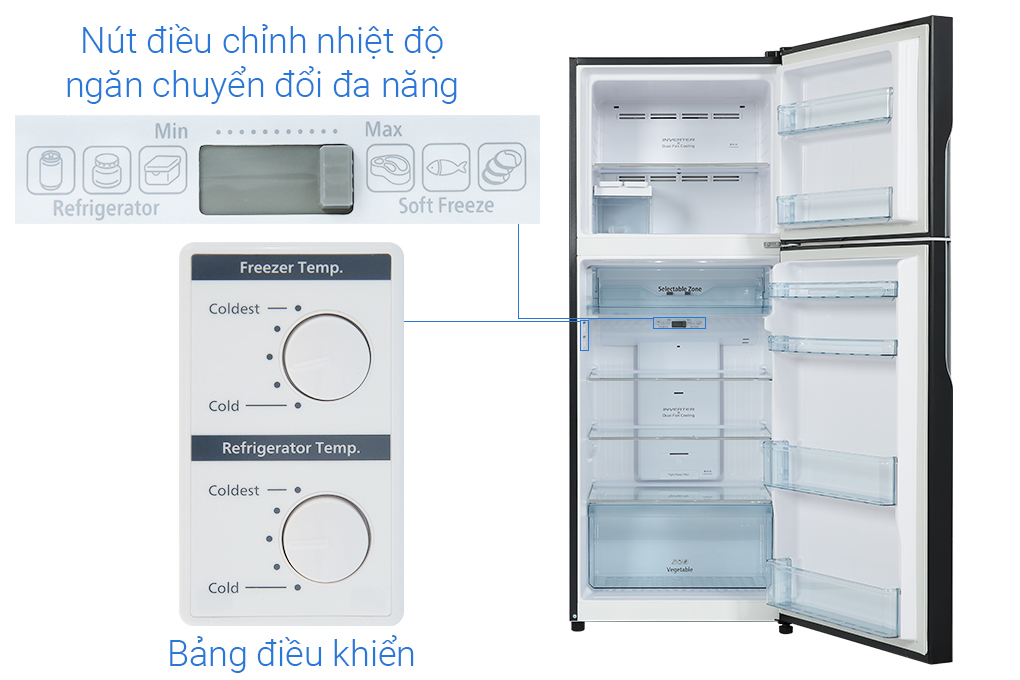 Tủ lạnh Hitachi Inverter 366 lít R-FVX480PGV9-GBK - HÀNG CHÍNH HÃNG