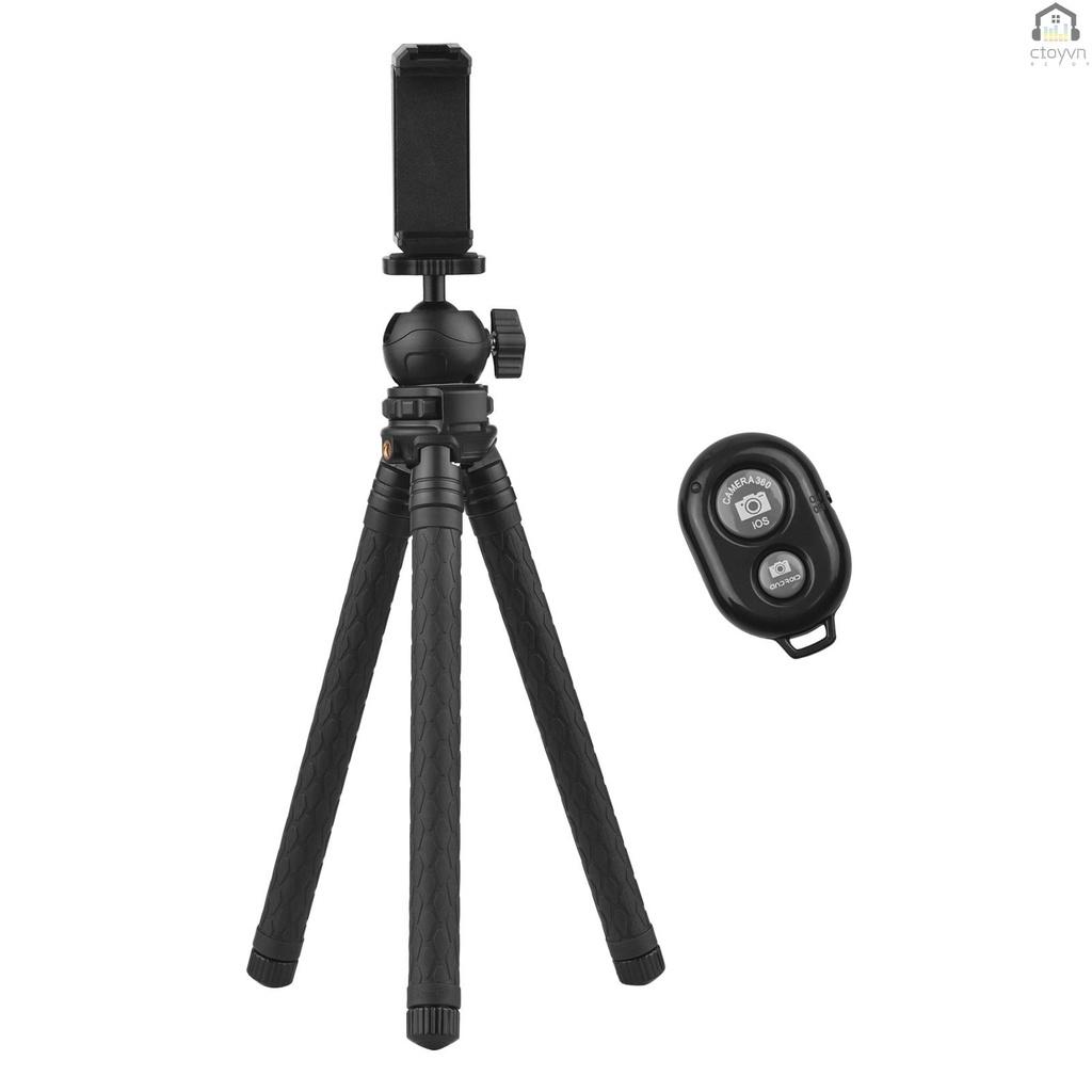 Giá đỡ ba chân để bàn có thể kéo dài 108cm/ 42.5in Max. xoay 360 độ kèm điều khiển từ xa không dây hỗ trợ quay vlog live stream/phát trực tuyến