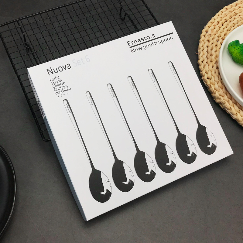Bộ 6 muỗng Luova inox cán dài