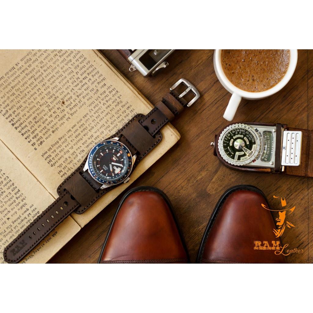 Dây đồng hồ RAM Leather da bò thật D1 + Ram B2